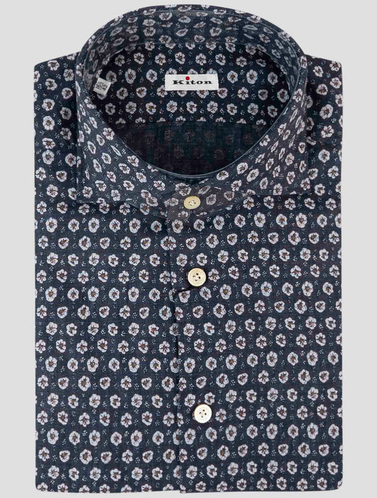 Kiton Blue Linen Shirt