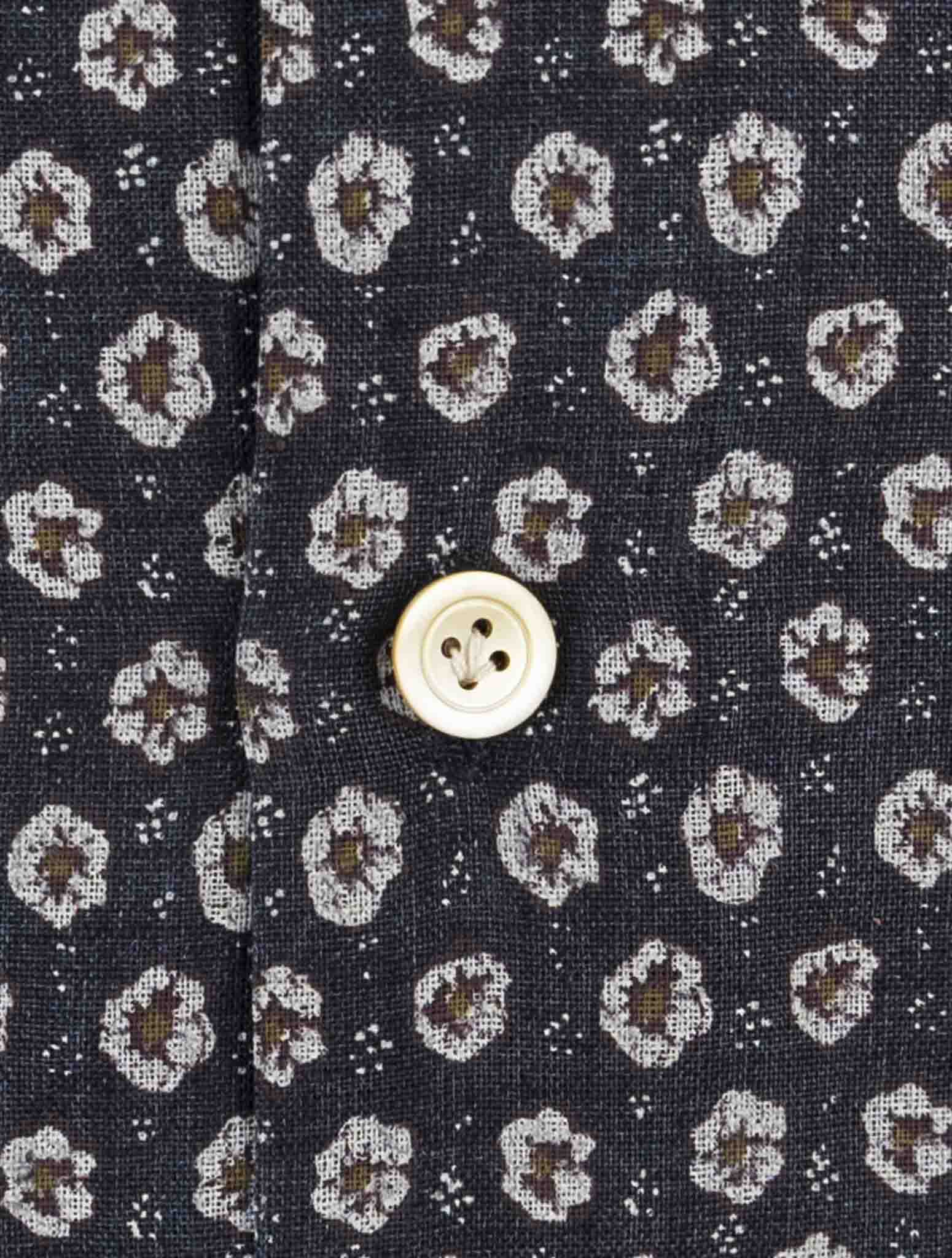 Kiton Blue Linen Shirt
