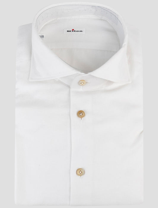 Kiton White Cotton Linen Shirt