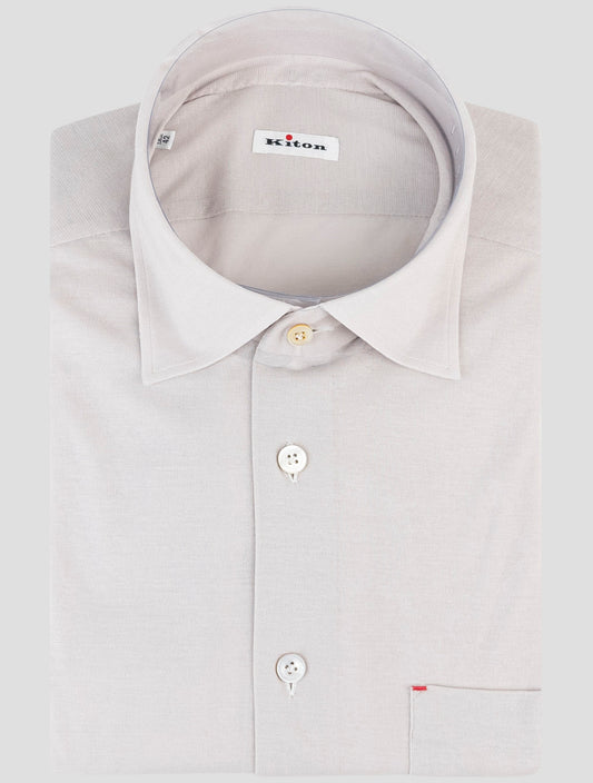 Kiton Beige Cotton Shirt
