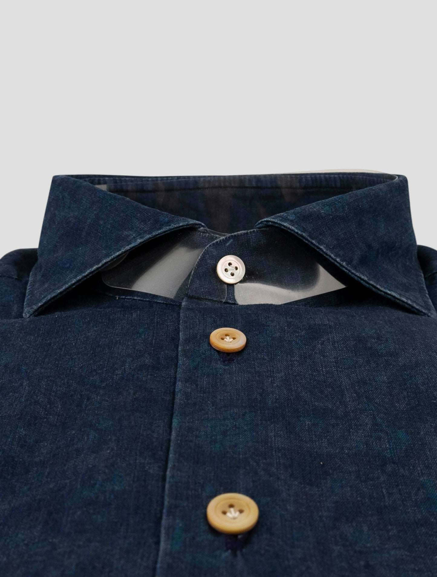Kiton Blue Cotton Shirt