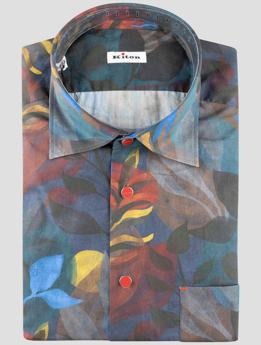Kiton Multicolor Cotton Shirt