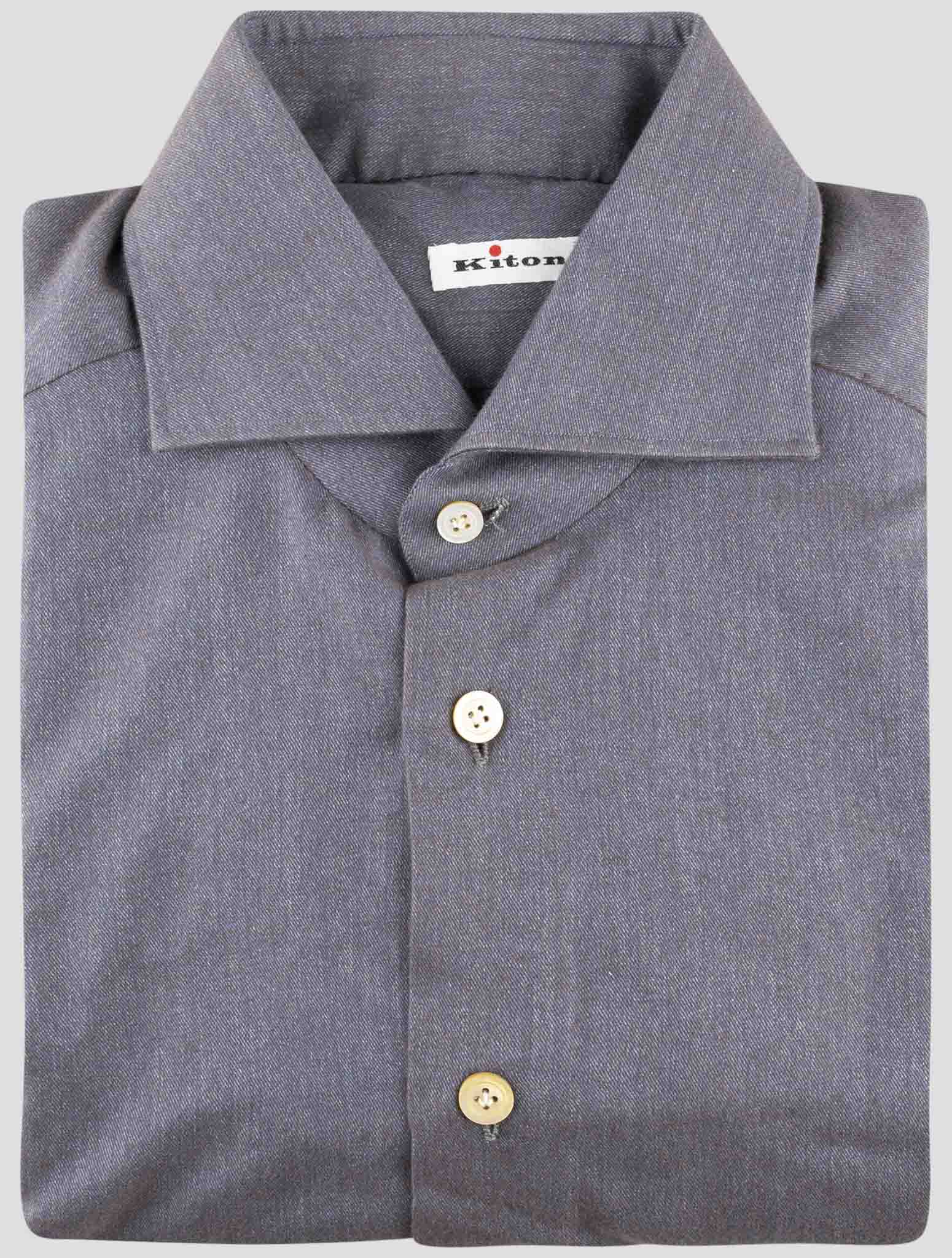 Kiton Gray Cotton Shirt