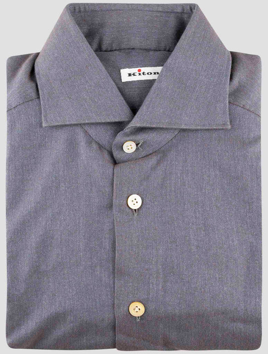 Kiton Gray Cotton Shirt