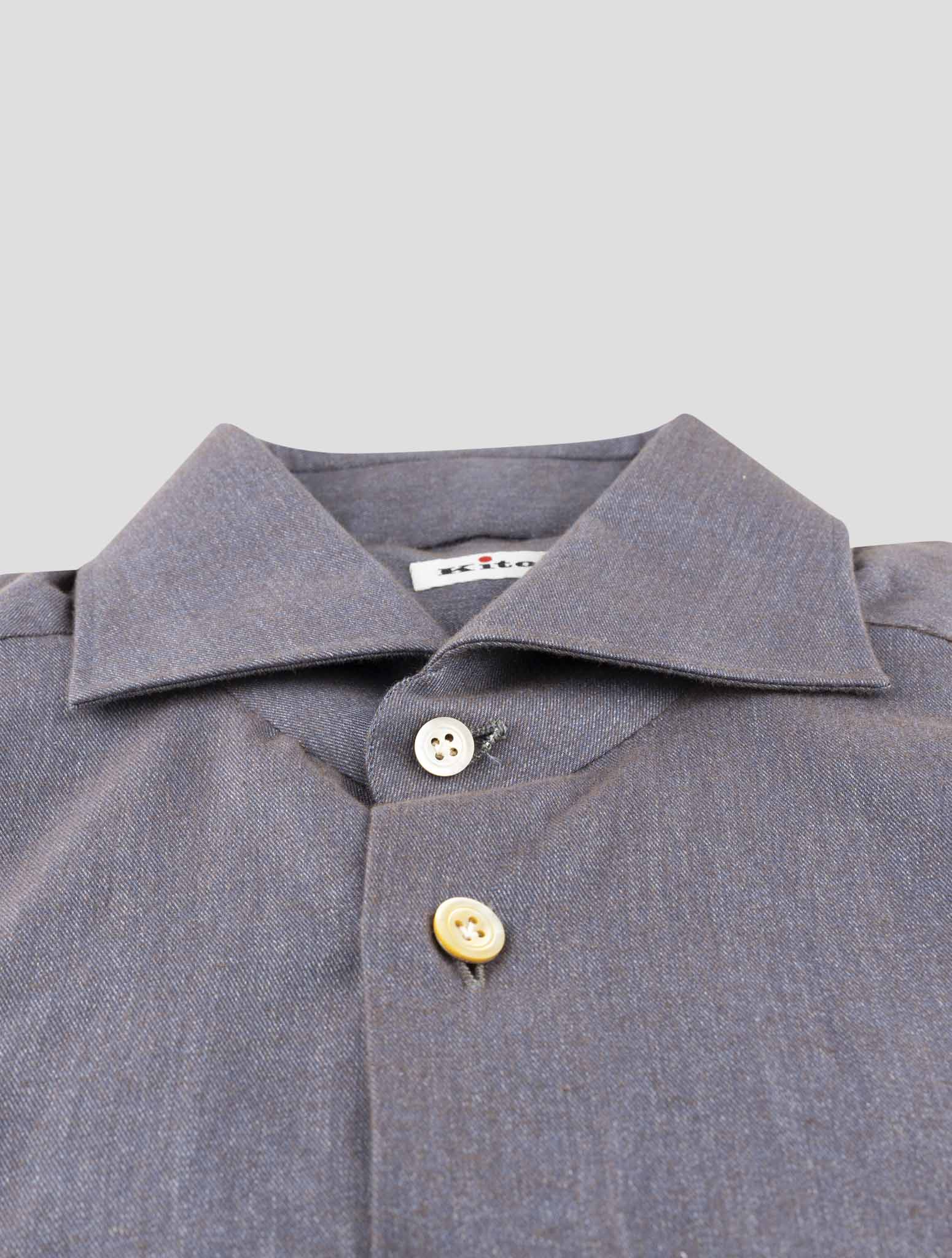 Kiton Gray Cotton Shirt