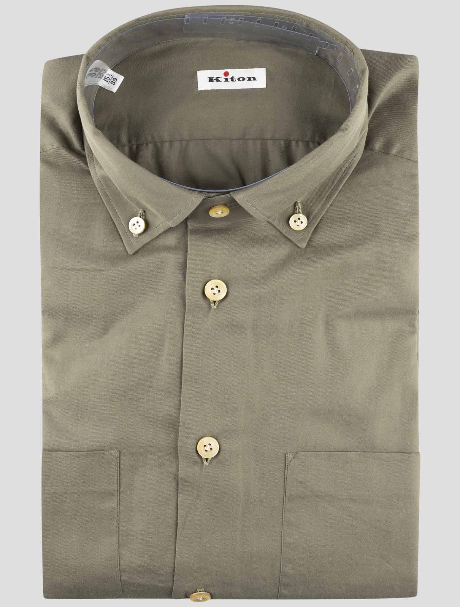 Kiton Green Cotton Shirt