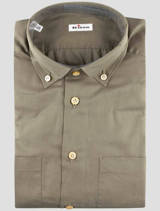 Kiton Green Cotton Shirt