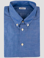Kiton Blue Cotton Linen Shirt