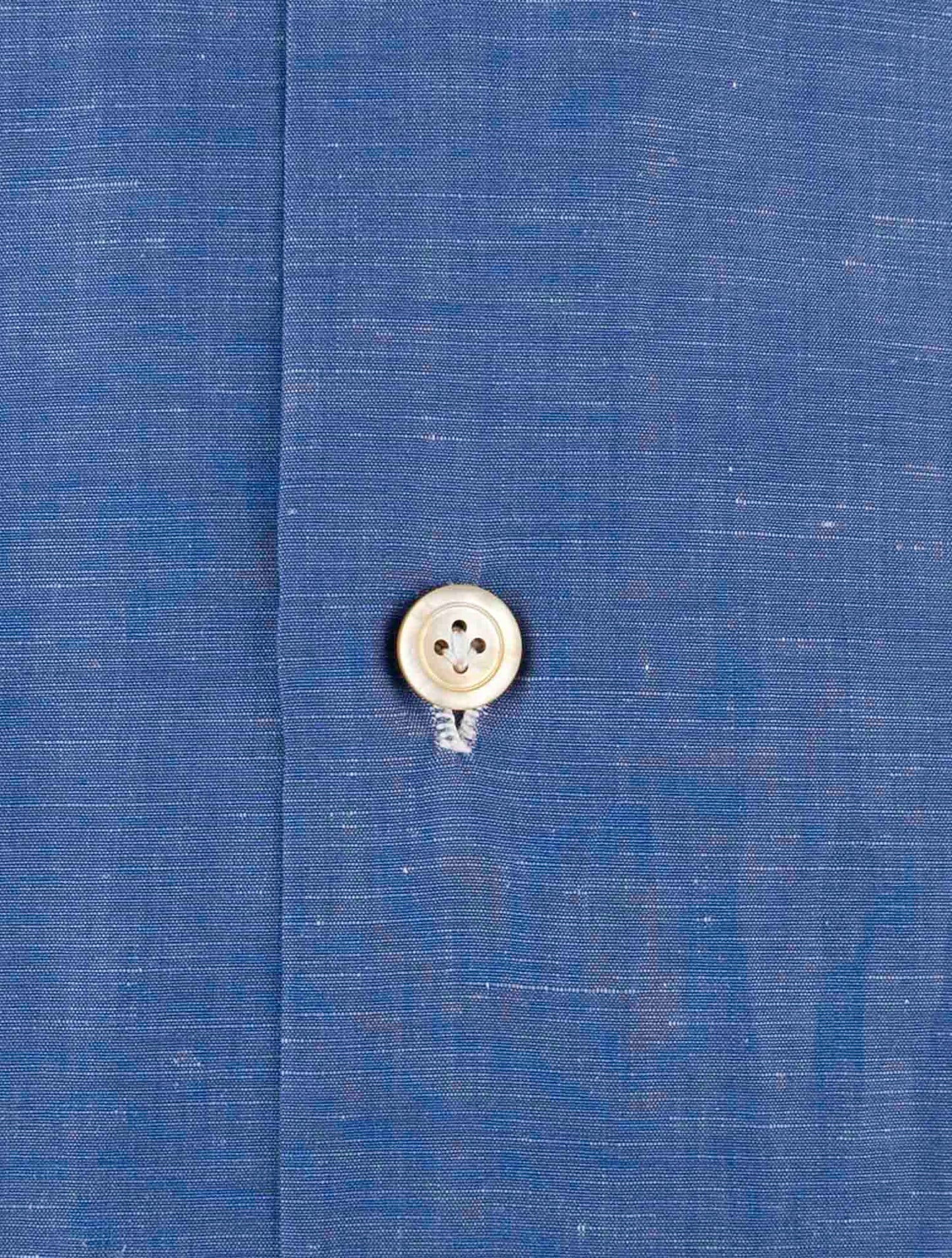 Kiton Blue Cotton Linen Shirt