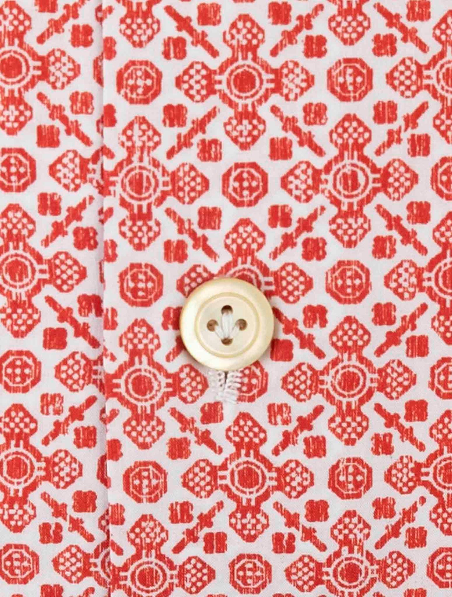 Kiton Red White Cotton Shirt