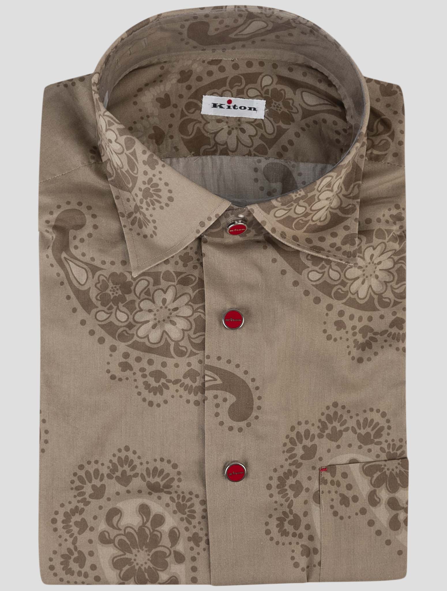Kiton Brown Cotton Shirt