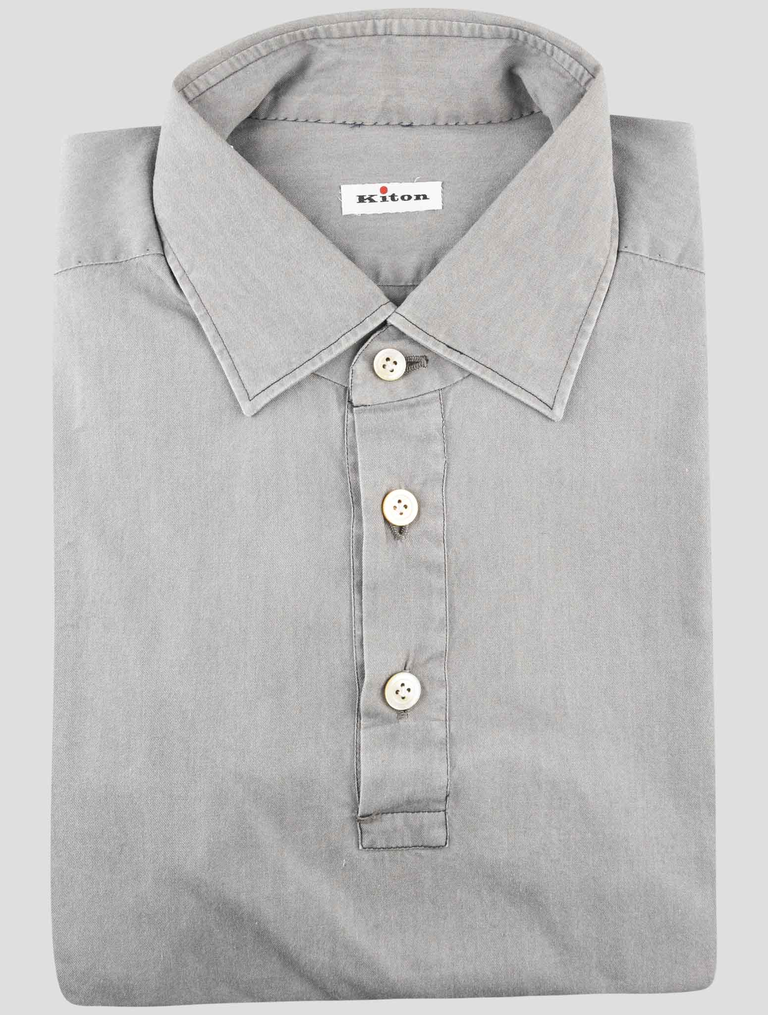 Kiton Gray Lyocell Sweater Polo