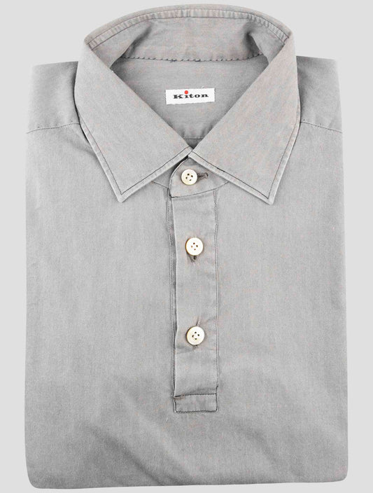 Kiton Gray Lyocell Sweater Polo