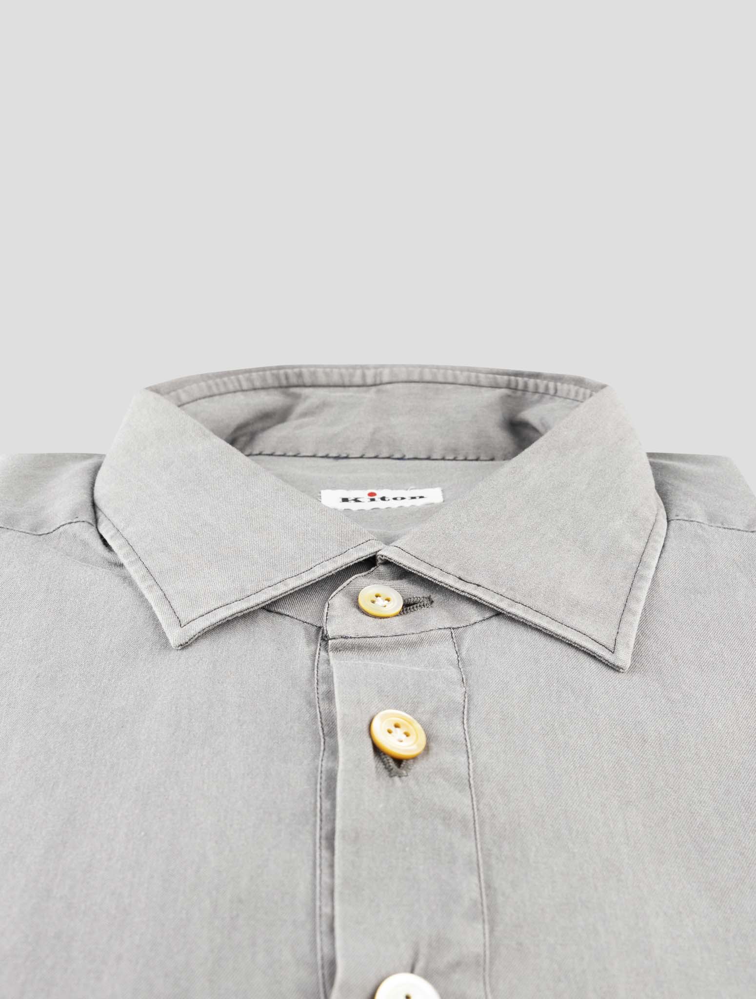 Kiton Gray Lyocell Sweater Polo
