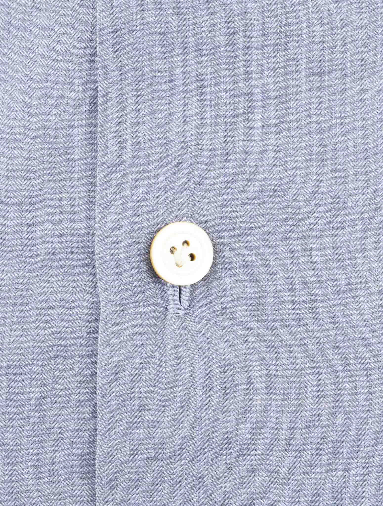 Kiton Blue Cotton Shirt