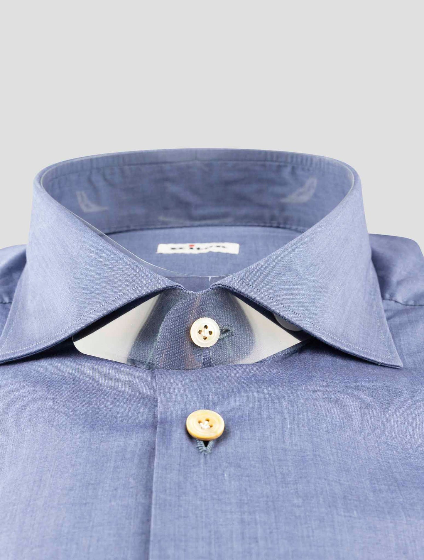 Kiton Blue Cotton Shirt