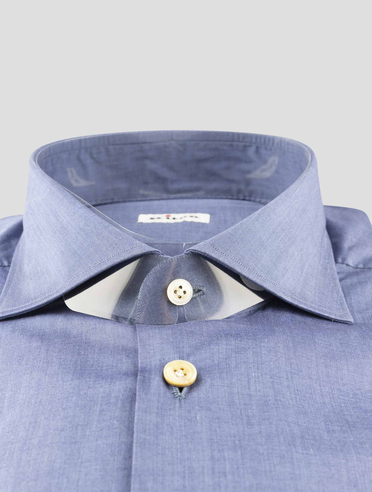 Kiton Blue Cotton Shirt