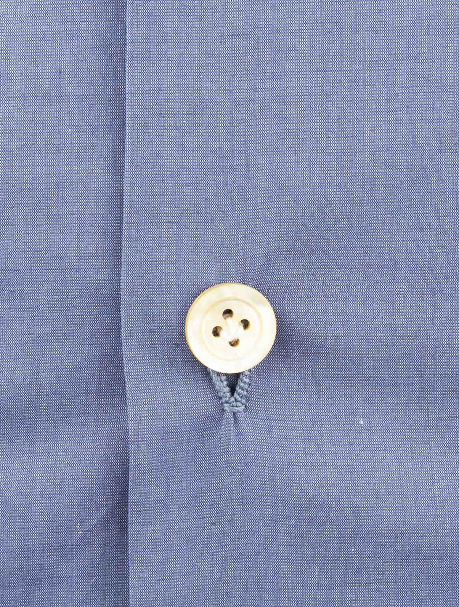 Kiton Blue Cotton Shirt