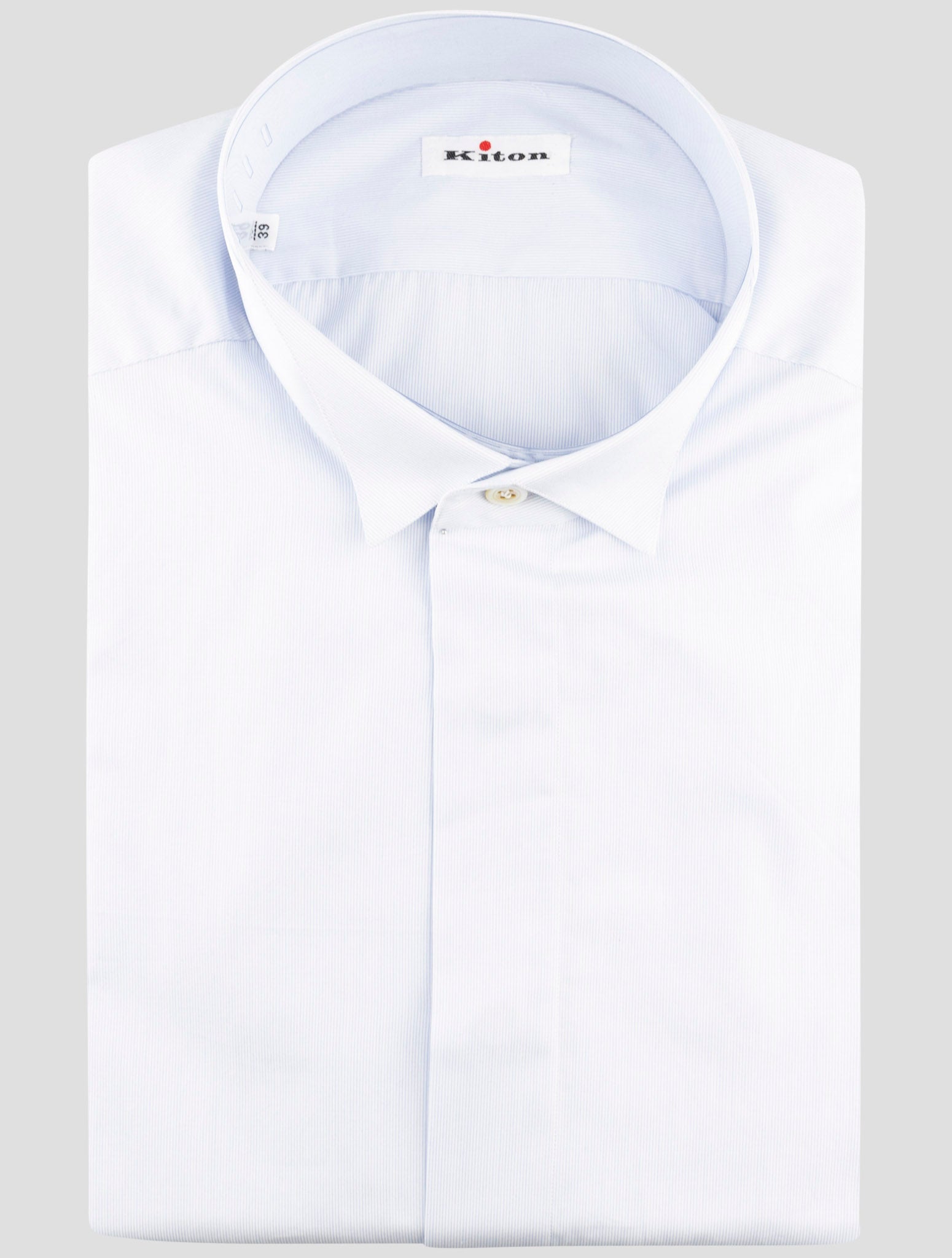 Kiton Blue Cotton Shirt
