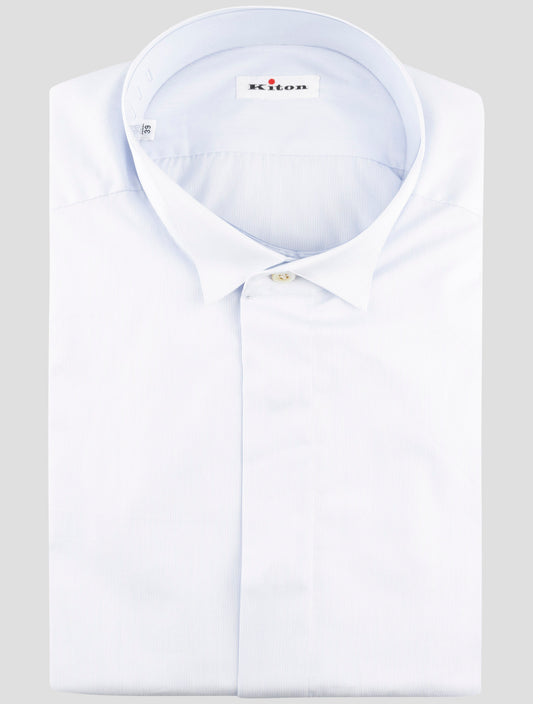 Kiton Blue Cotton Shirt