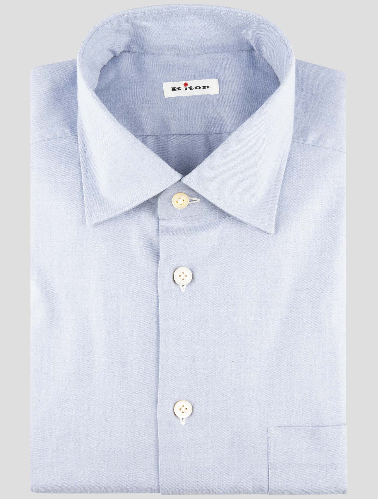 Kiton Light Blue Cotton Shirt