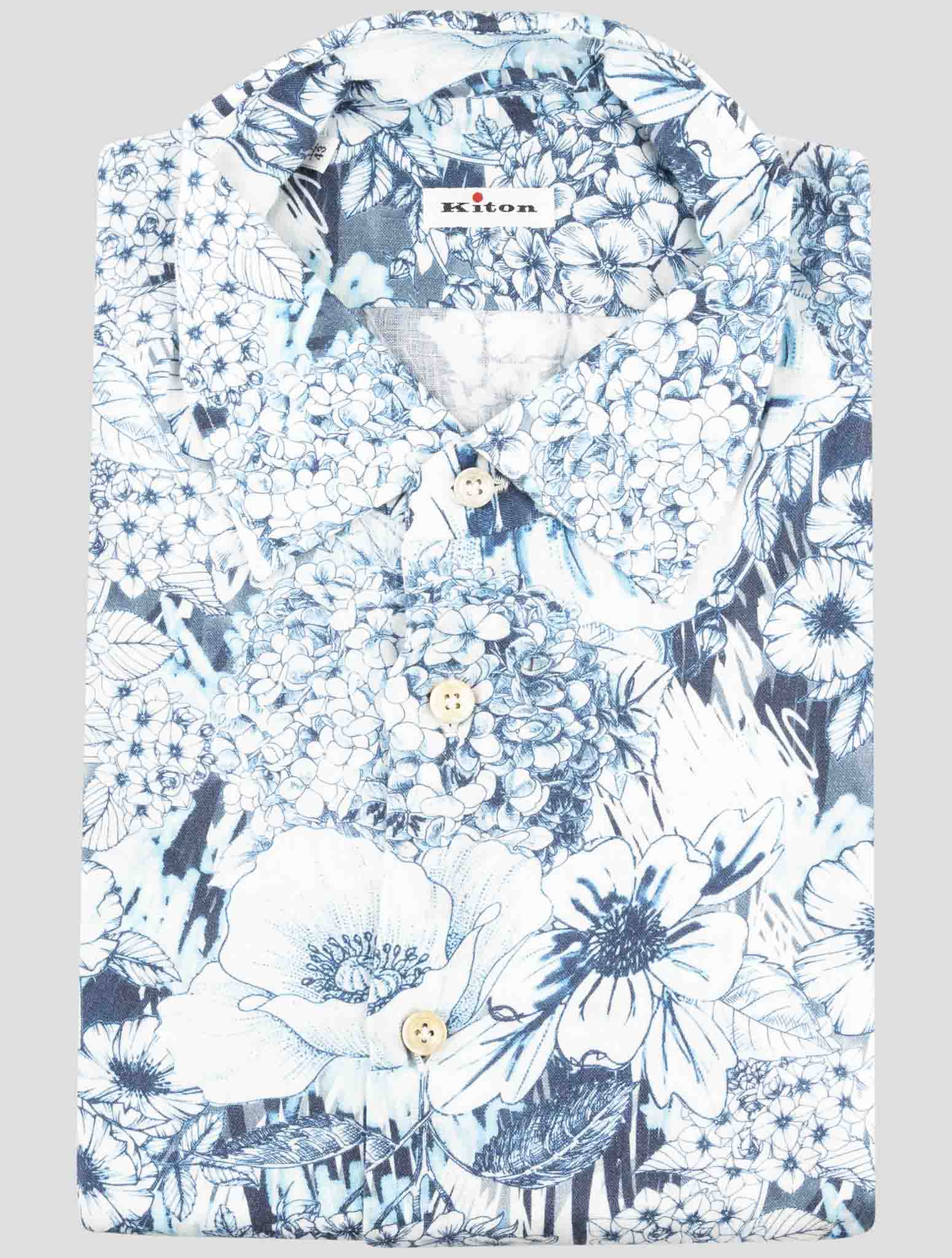 Kiton Blue Linen Shirt