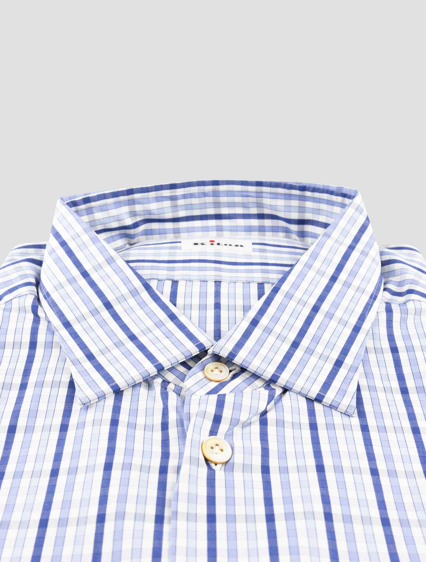 Kiton Blue Cotton Shirt