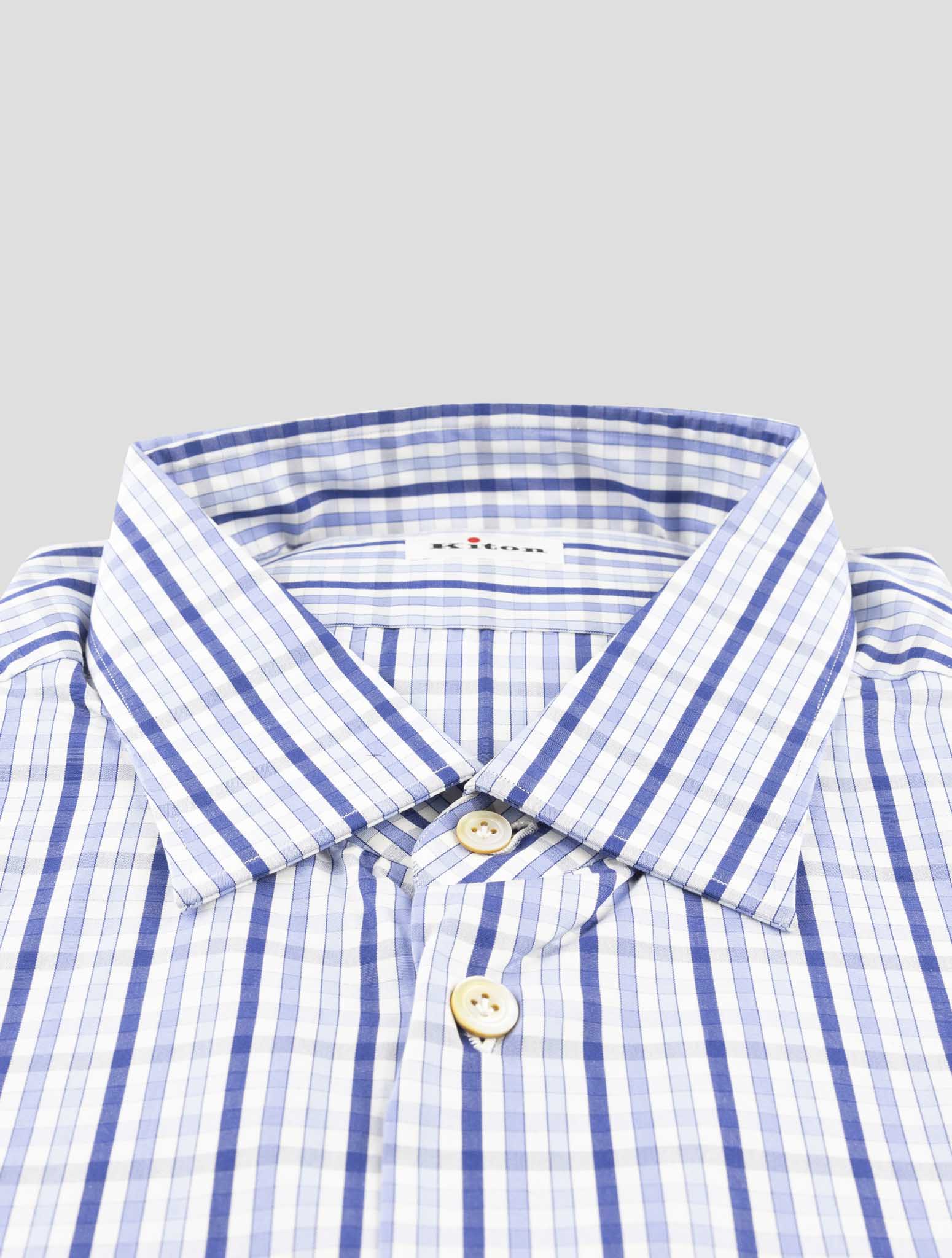 Kiton Blue Cotton Shirt
