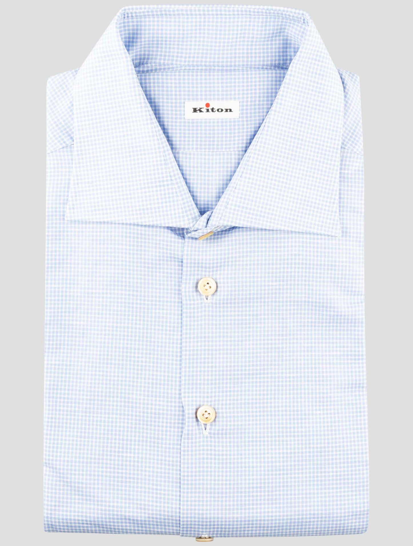 Kiton Light Blue Linen Cotton Shirt