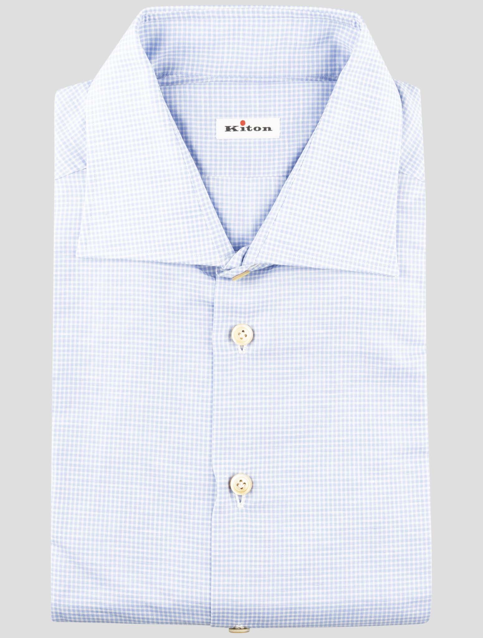 Kiton Light Blue Linen Cotton Shirt