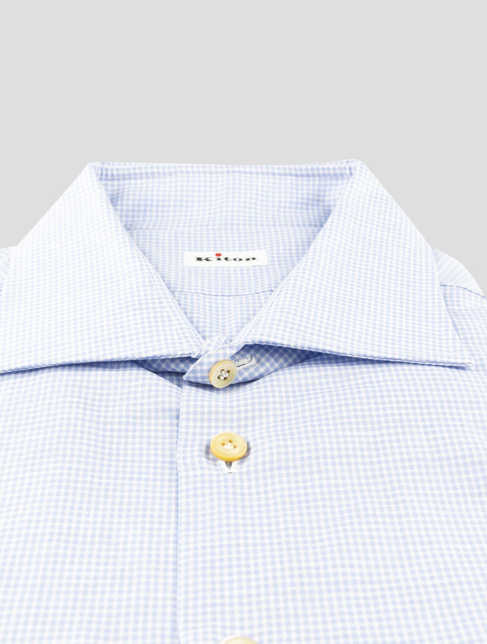Kiton Light Blue Linen Cotton Shirt