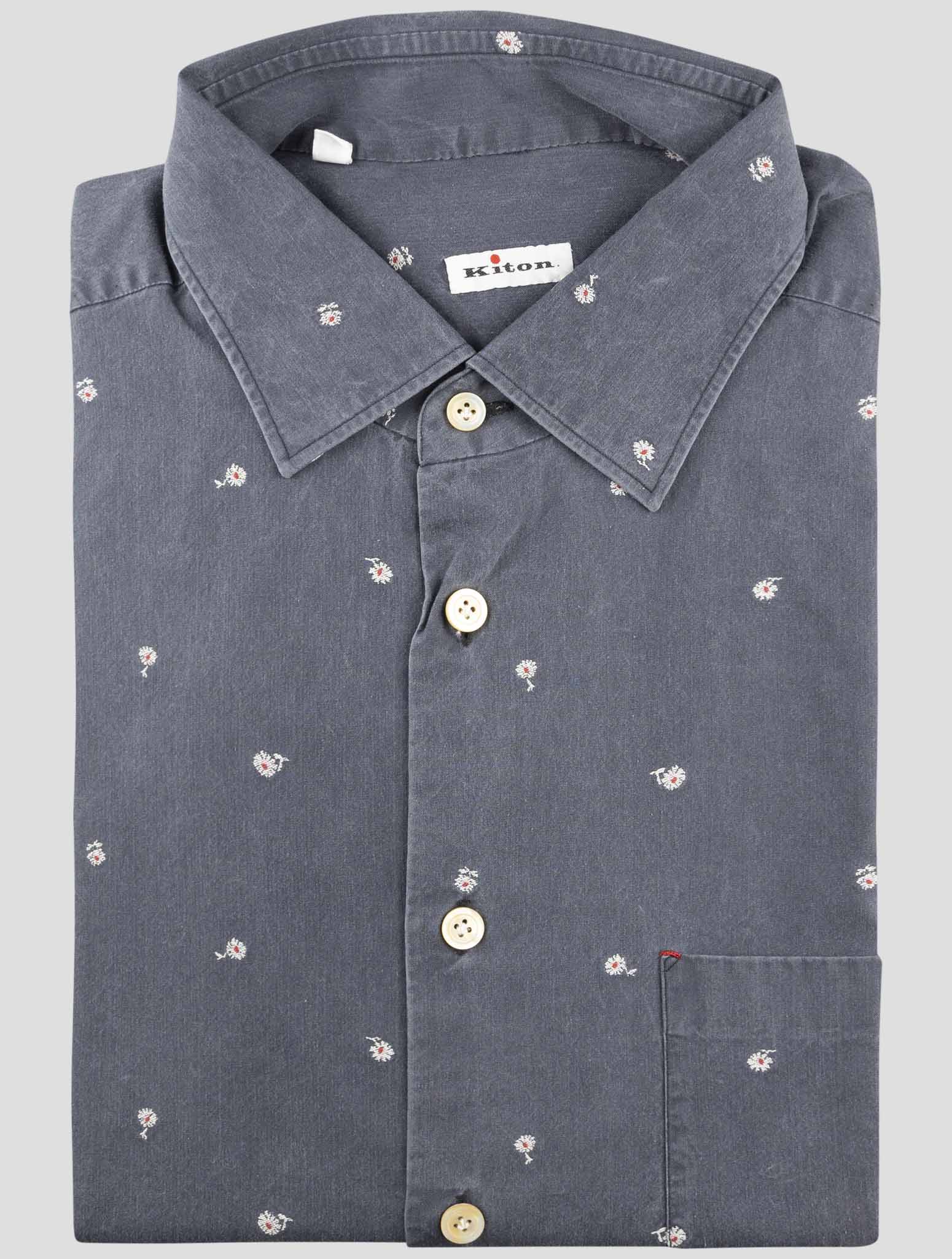 Kiton Gray Cotton Sweater Polo