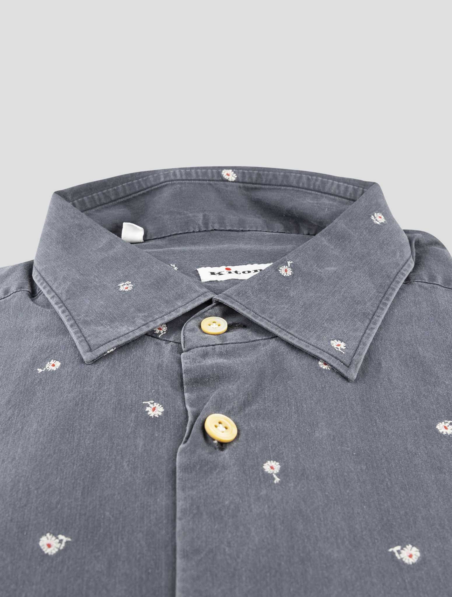 Kiton Gray Cotton Sweater Polo