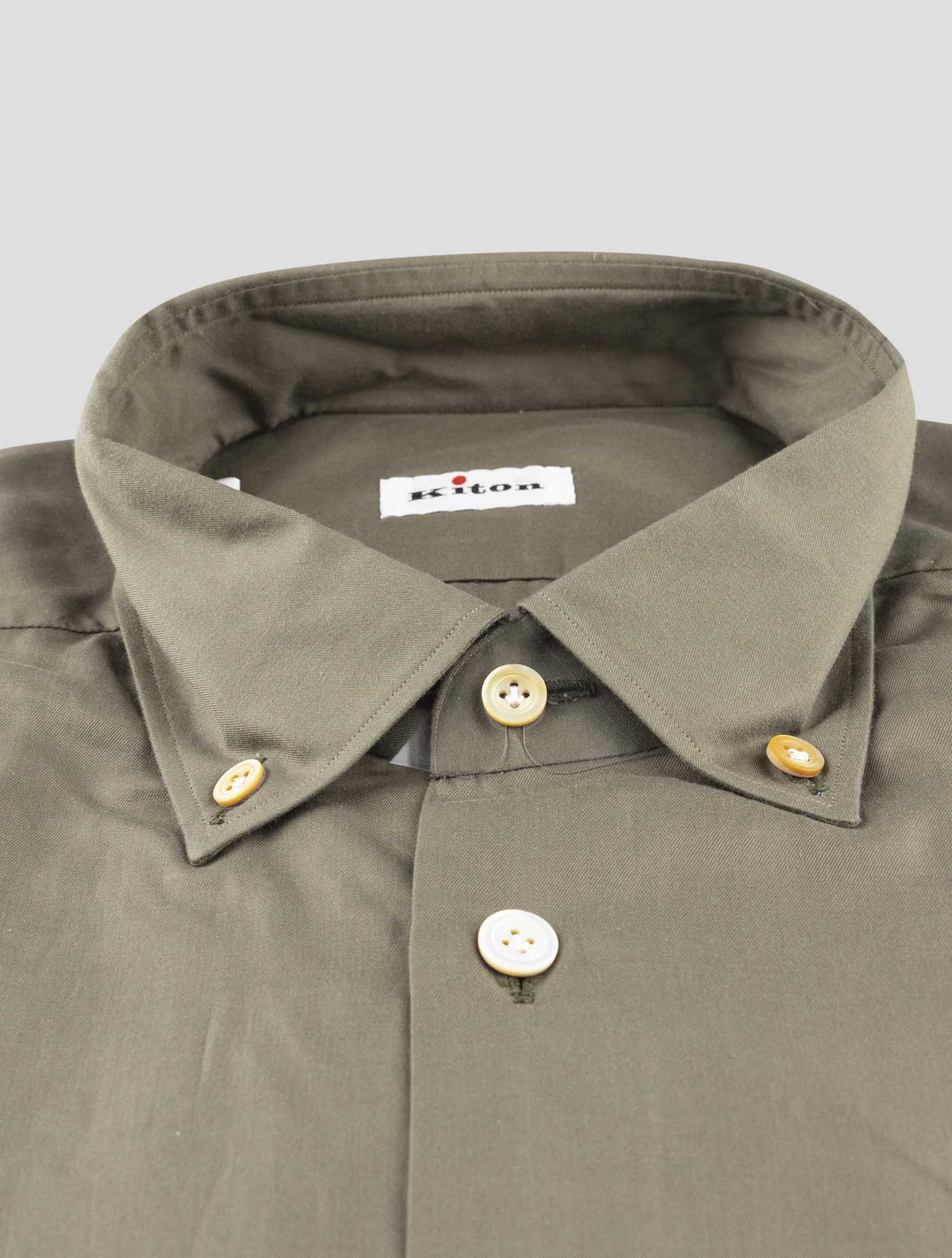 Kiton Green Cotton Shirt