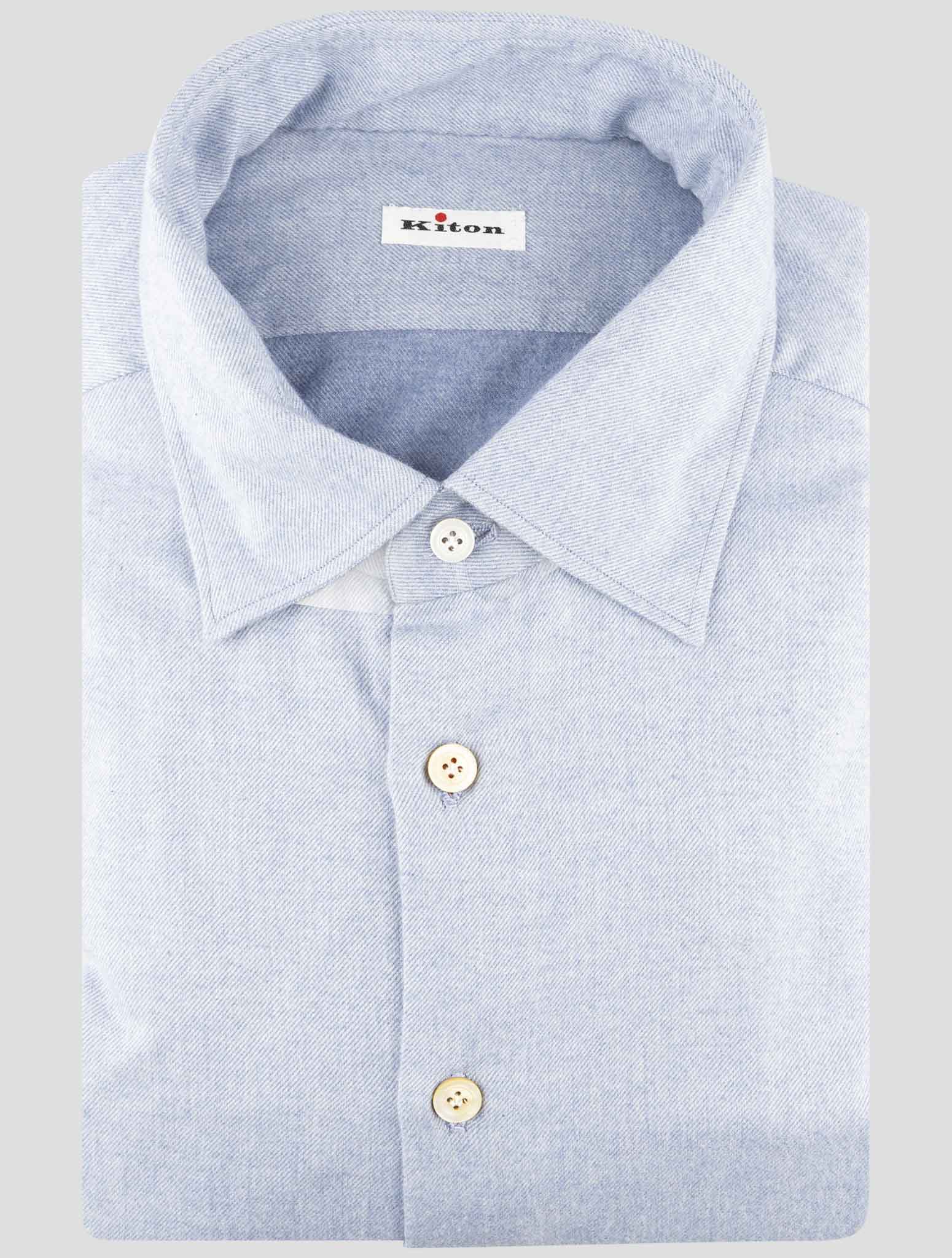 Kiton Light Blue Cotton Shirt