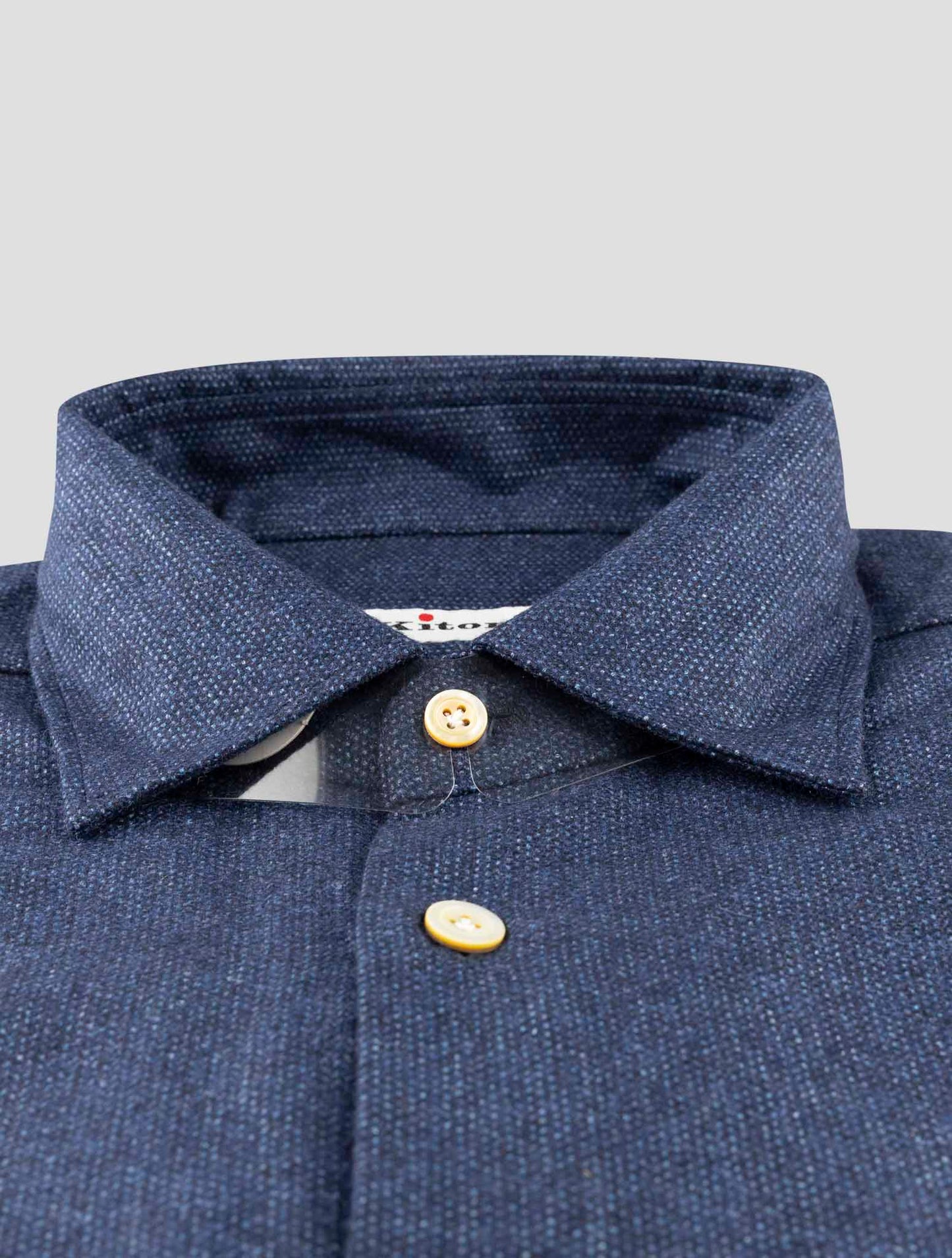 Kiton Blue Cashmere Silk Linen Shirt