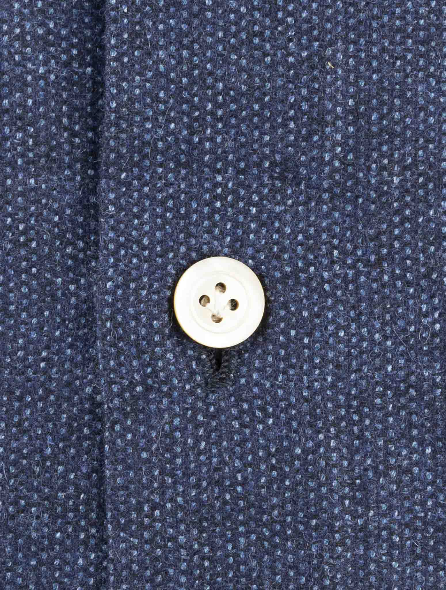 Kiton Blue Cashmere Silk Linen Shirt