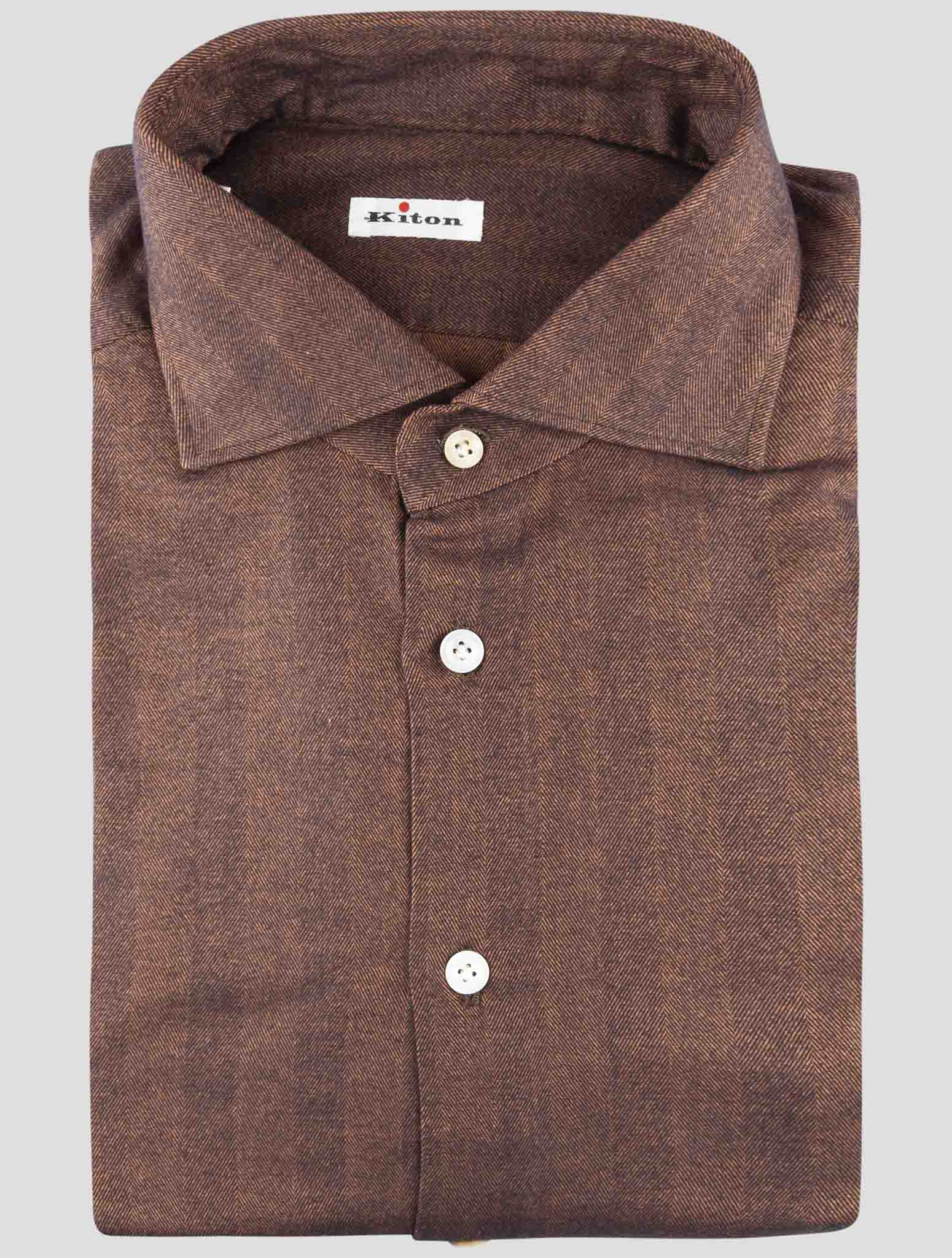 Kiton Brown Cotton Shirt