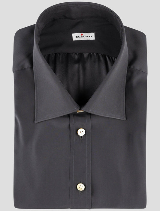 Kiton Gray Silk Shirt