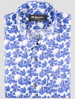 Kiton Blue White Linen Shirt