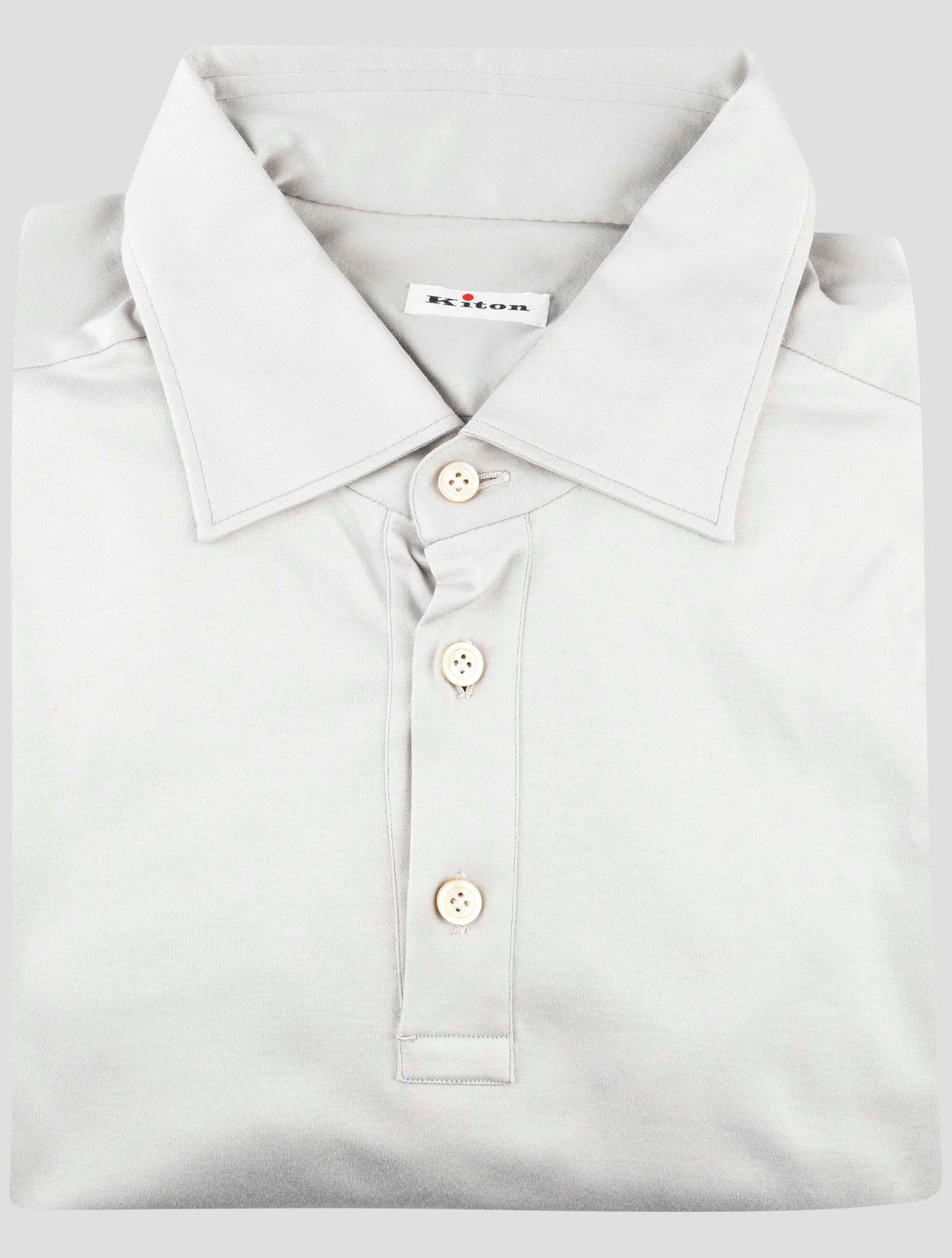 Kiton Gray Cotton Sweater Polo