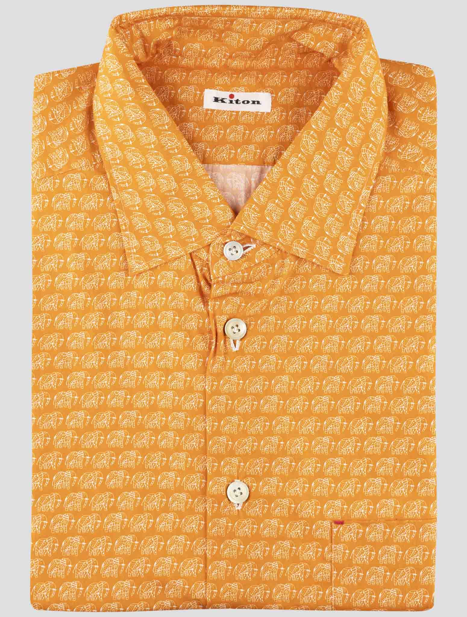 Kiton Orange Cotton Shirt