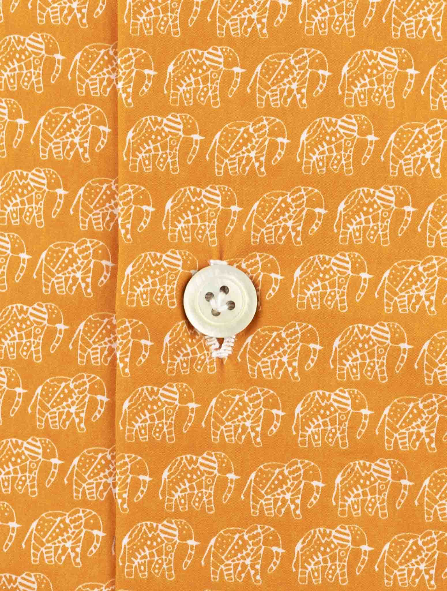 Kiton Orange Cotton Shirt