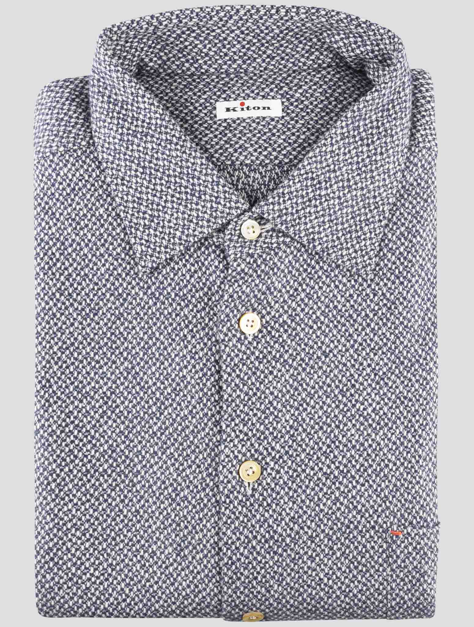 Kiton Blue Cashmere Shirt