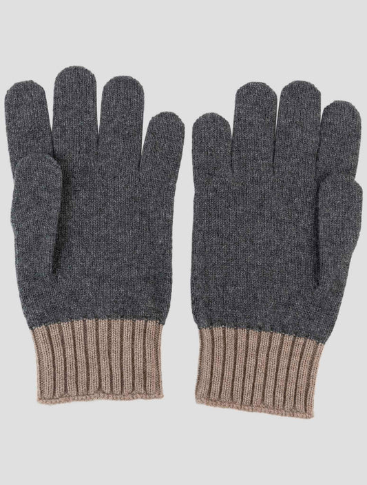 Kiton Gray Cashmere Gloves