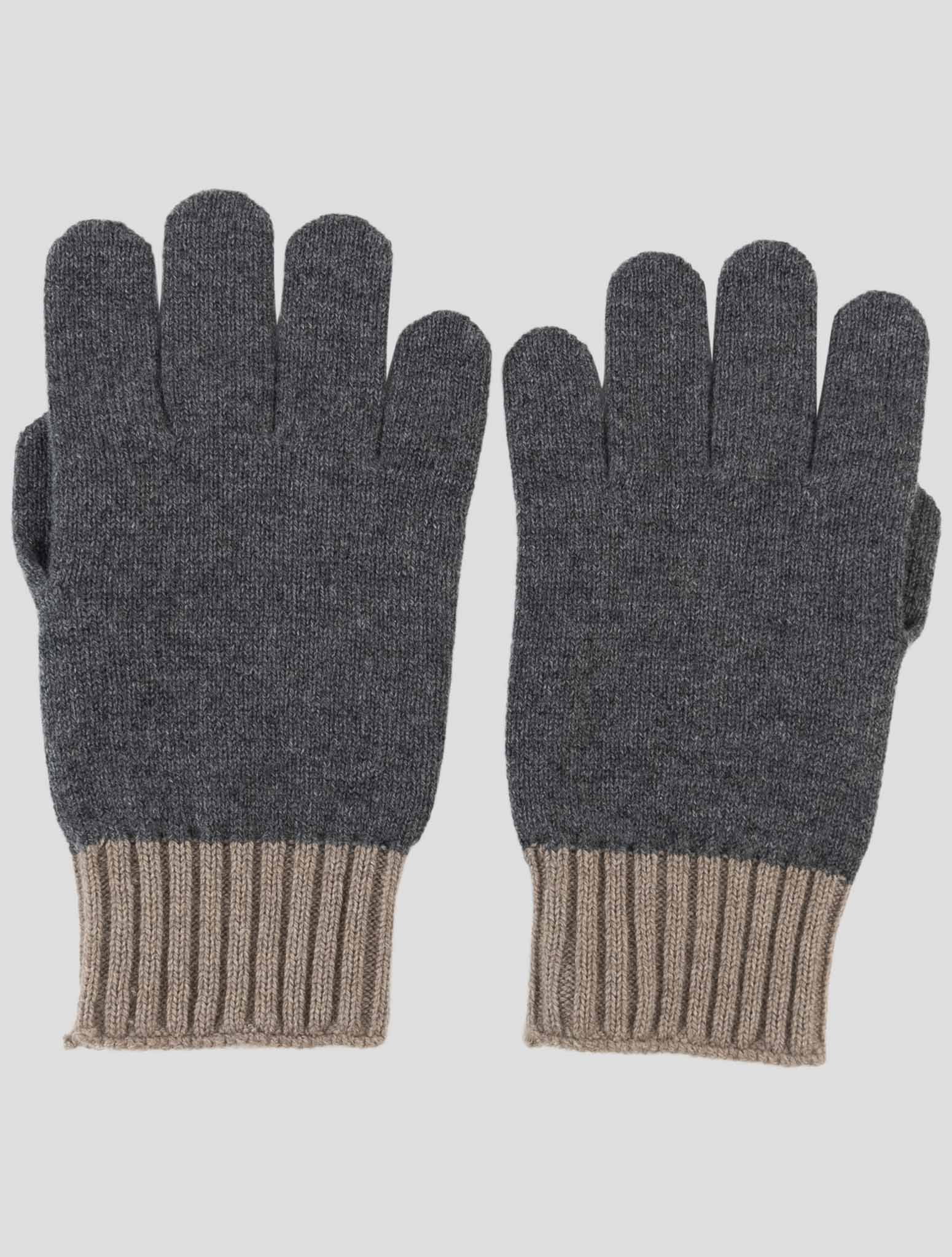 Kiton Gray Cashmere Gloves