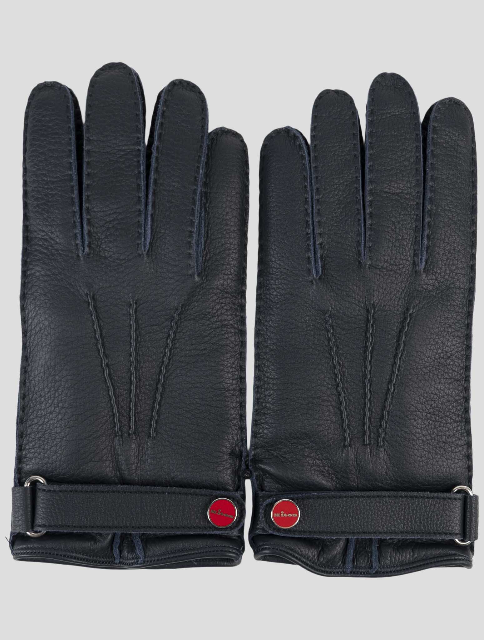 Kiton Blue Leather Gloves