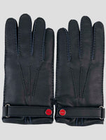 Kiton Blue Leather Gloves