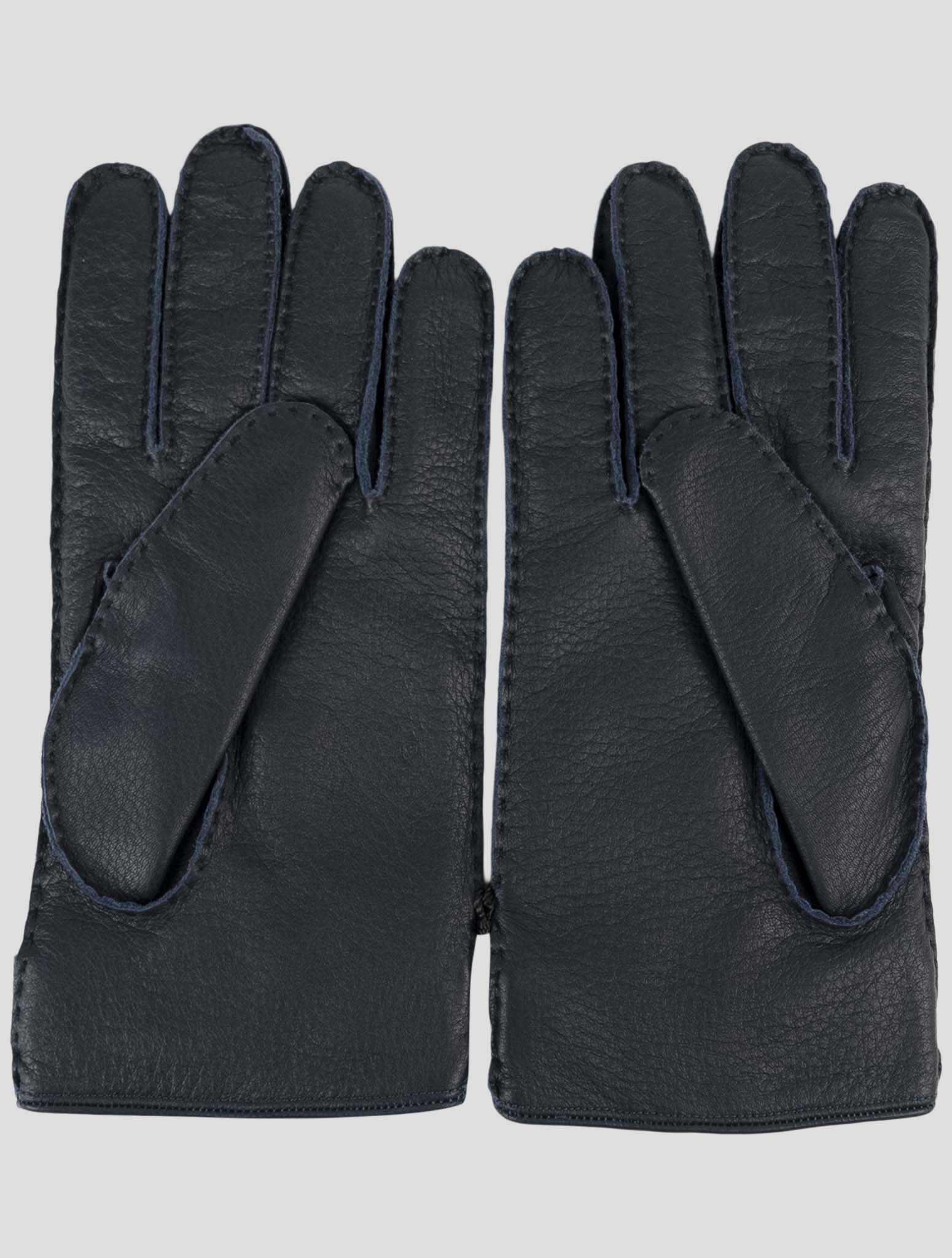 Kiton Blue Leather Gloves