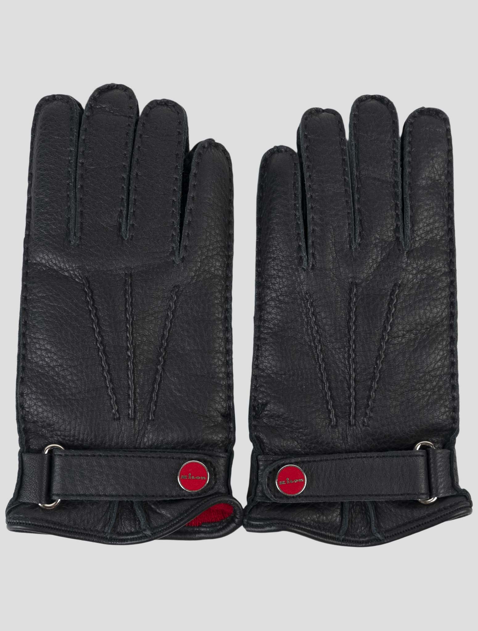 Kiton Blue Leather Gloves front
